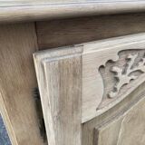 Louis XV sideboard renovated in raw oak and marquetry 3 doors 180cm