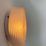 Vintage wall lamp in pressed molded sandblasted glass, France 1960