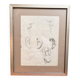 Ancien Dessin Fusain Etude Croquis Oreille Bouche Visage 1915 Signé