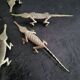6 vintage knife rests, brass crocodiles, in excellent condition.
