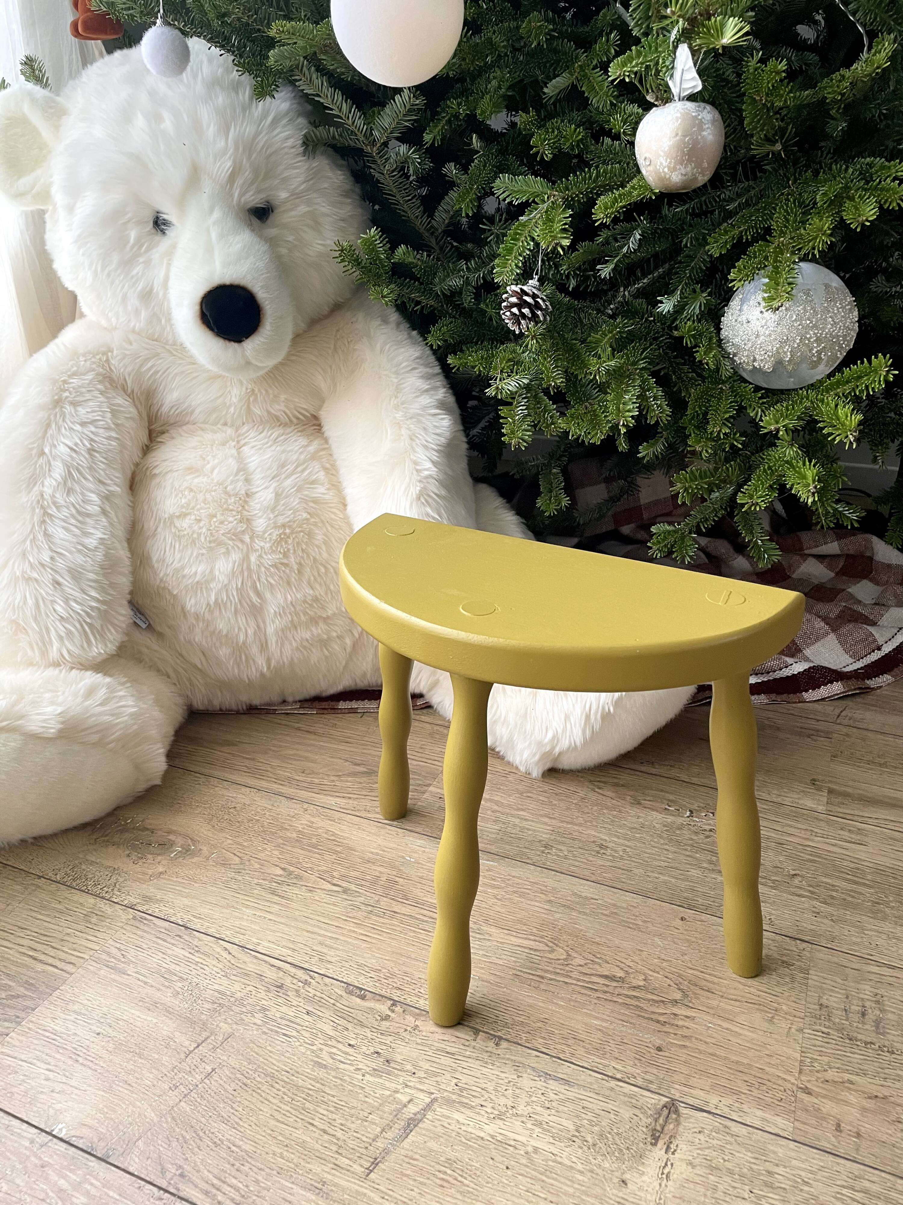 Ochre yellow tripod stool