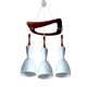 Vintage pendant light in teak and glass from Rispal