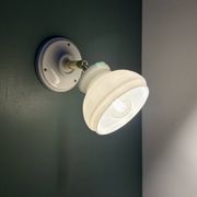 Vintage wall lamp shade in white opaline