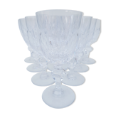 Set de 10 verres a vin en cristal de France vers 1970