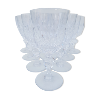 10 glasses a wine in french crystal around 1970