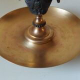 French antique crystal bronze and brass cornet soliflore vase from the early 1920s.