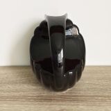 Vintage black ceramic pitcher art deco style