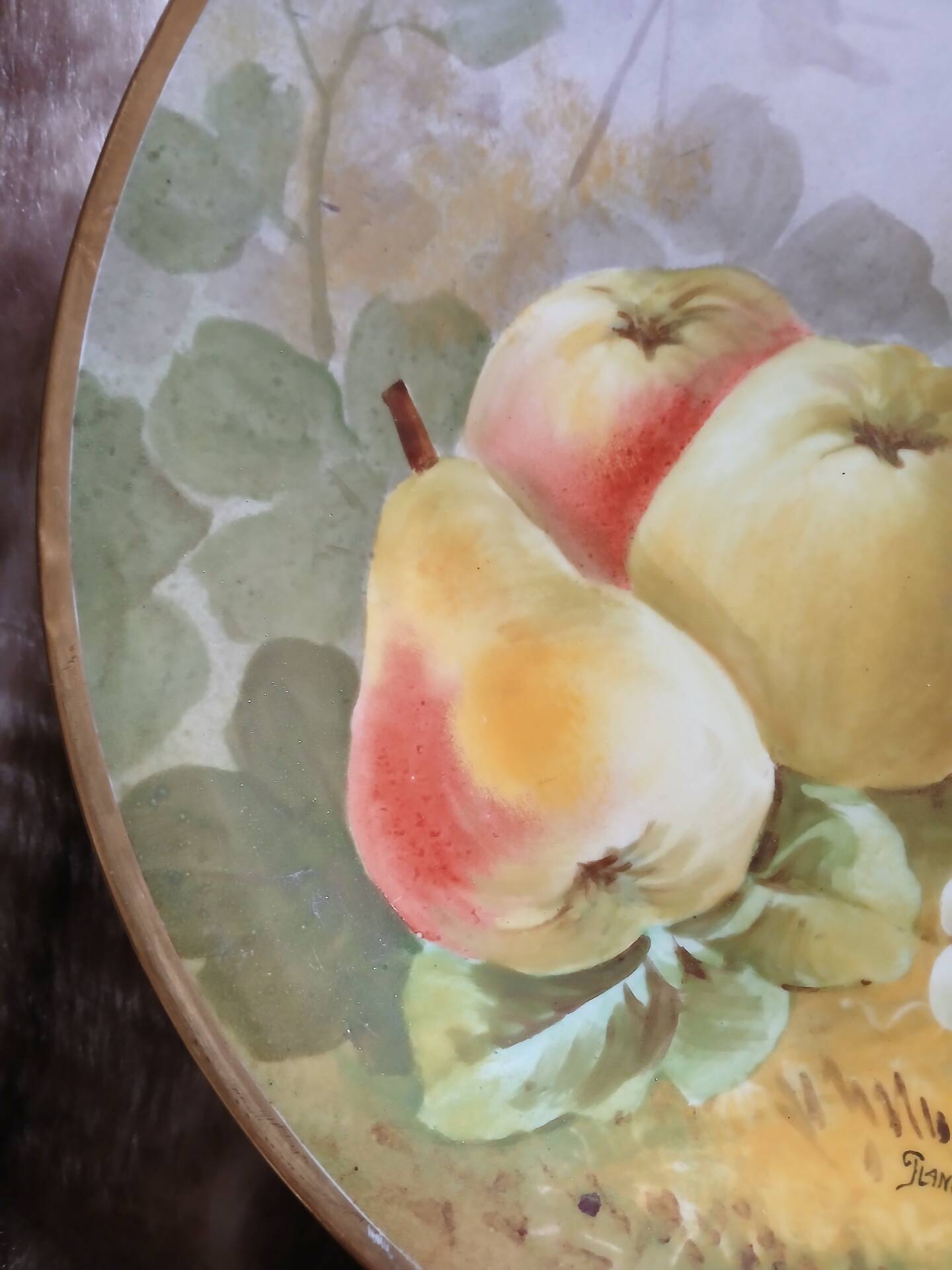 Large decorative antique porcelain plate