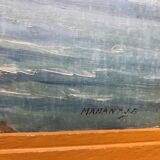 MANANT JEAN BAPTISTE OIL PAINTING SIGNED. SMALL MEDITERRANEAN PORT COTE D'AZUR
