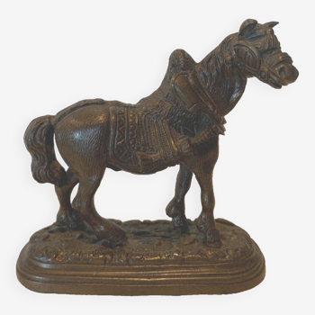 Bronze group "Draft horse on base" 19th century