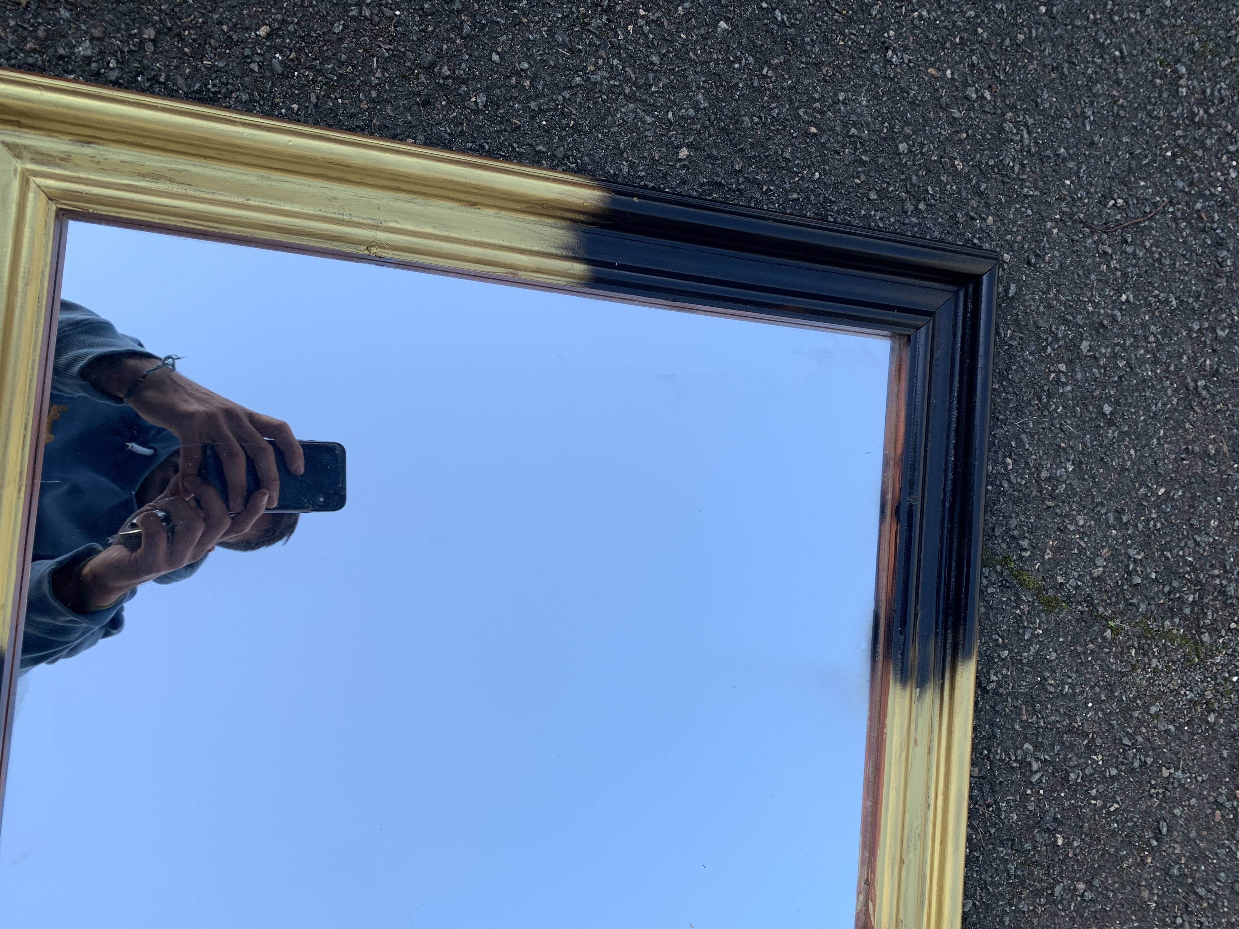Miroir Noir et doré 64 x 53