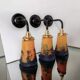 Lot de 3 appliques murales tulipes vintage