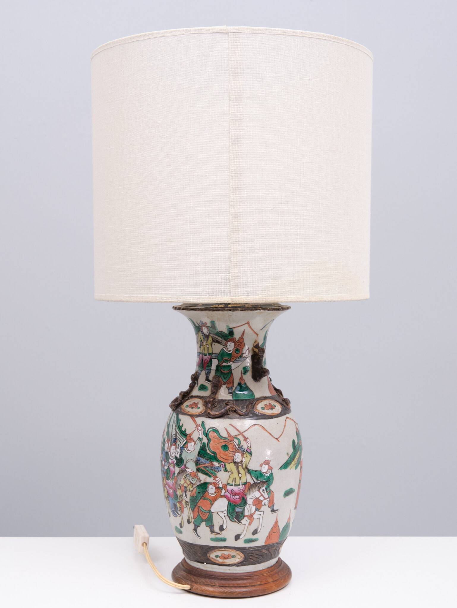 Nanking Earth-ware table lamp 1890s China