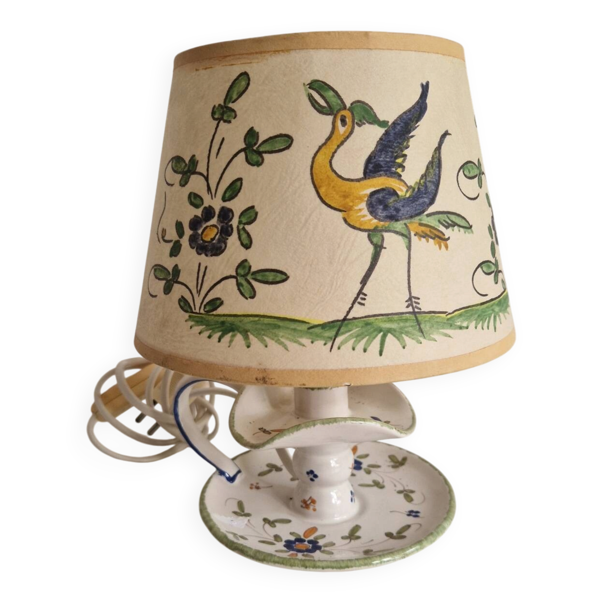 Petite Lampe En Faience Martres Tolosane Signé Matet