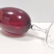 Vintage Crimson Hand-Blown Glass Vase, Empoli, Italy