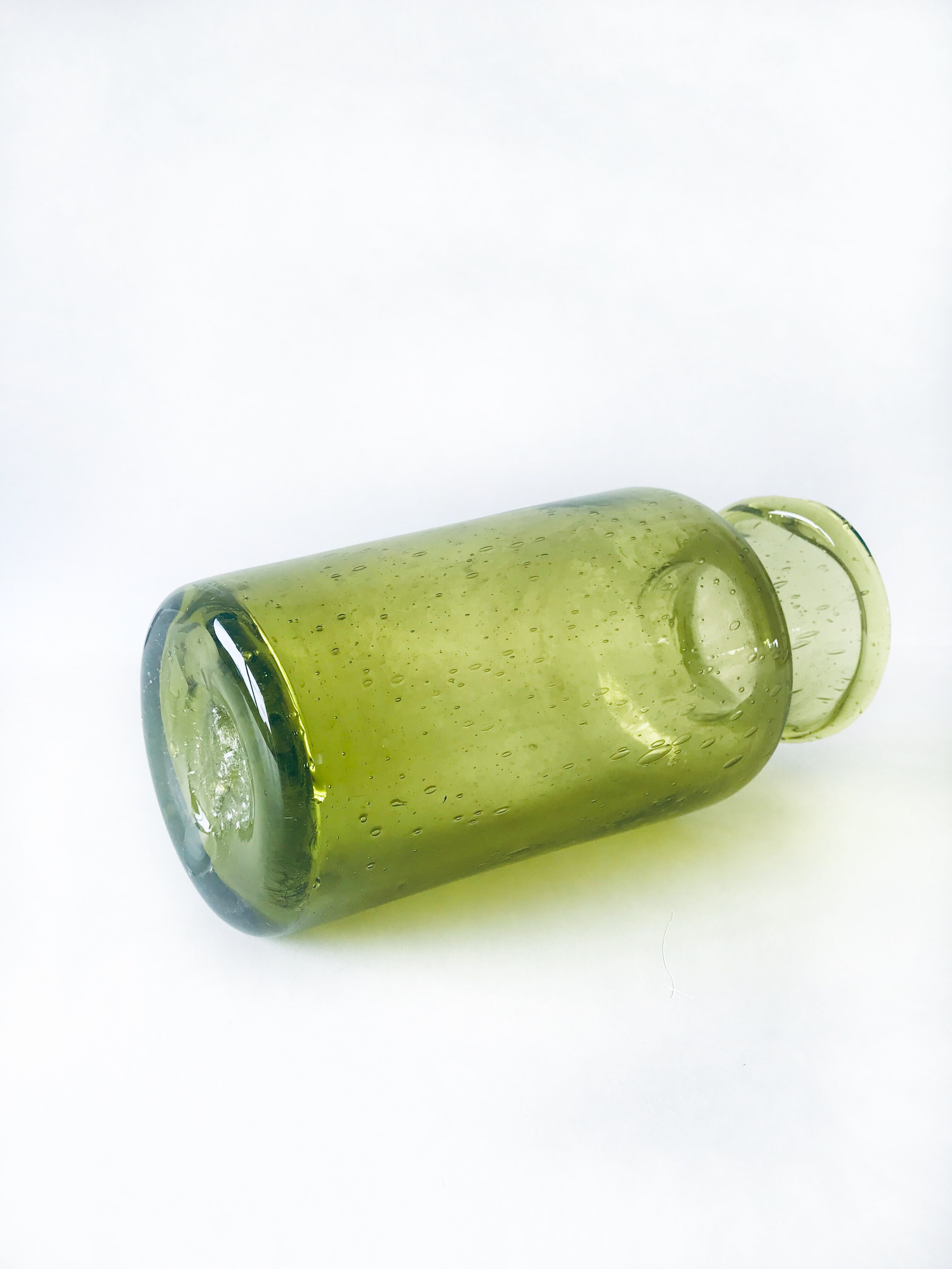 Blown and bubbled glass vase