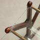 Vintage magazine rack in beech, glass and brass, Italian design from the 1950s.
