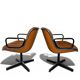 Pair of Knoll Pollock Armchairs - Vintage Camel Leather