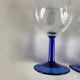 6 glasses 13 cm wine ARC France vintage foot blue stem