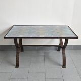 Table basse vintage en vitrail 1960
