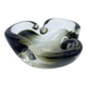 Murano ashtray, black and smoky grey, 1970