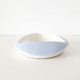 Empty pocket in white and sky blue ceramic 1950
