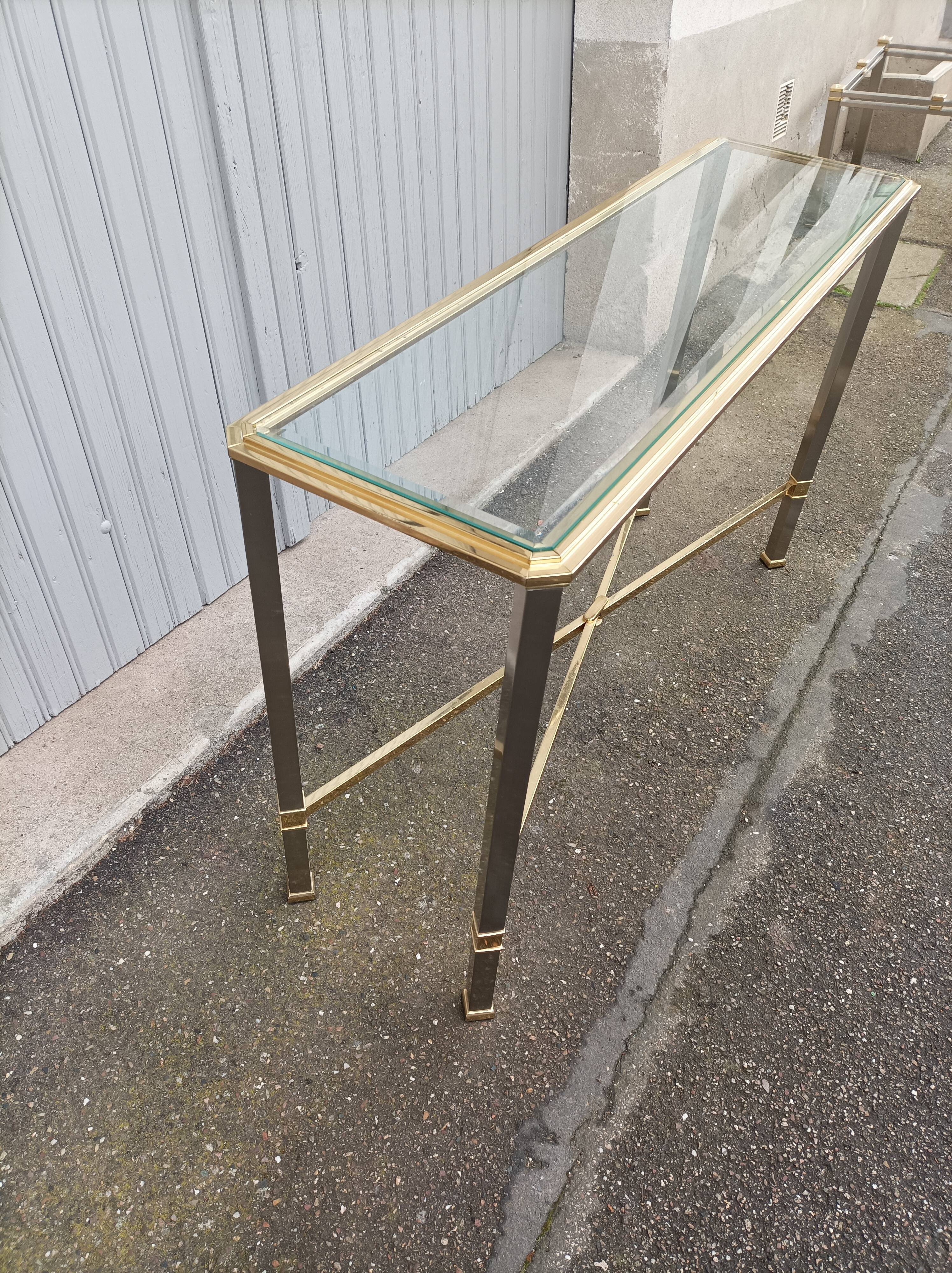 Console vintage métal et verre