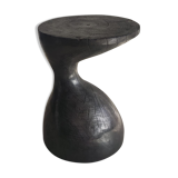 Sofa end in solid wood monoxyl organic shape black color