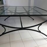 Table basse verre & fer forgé