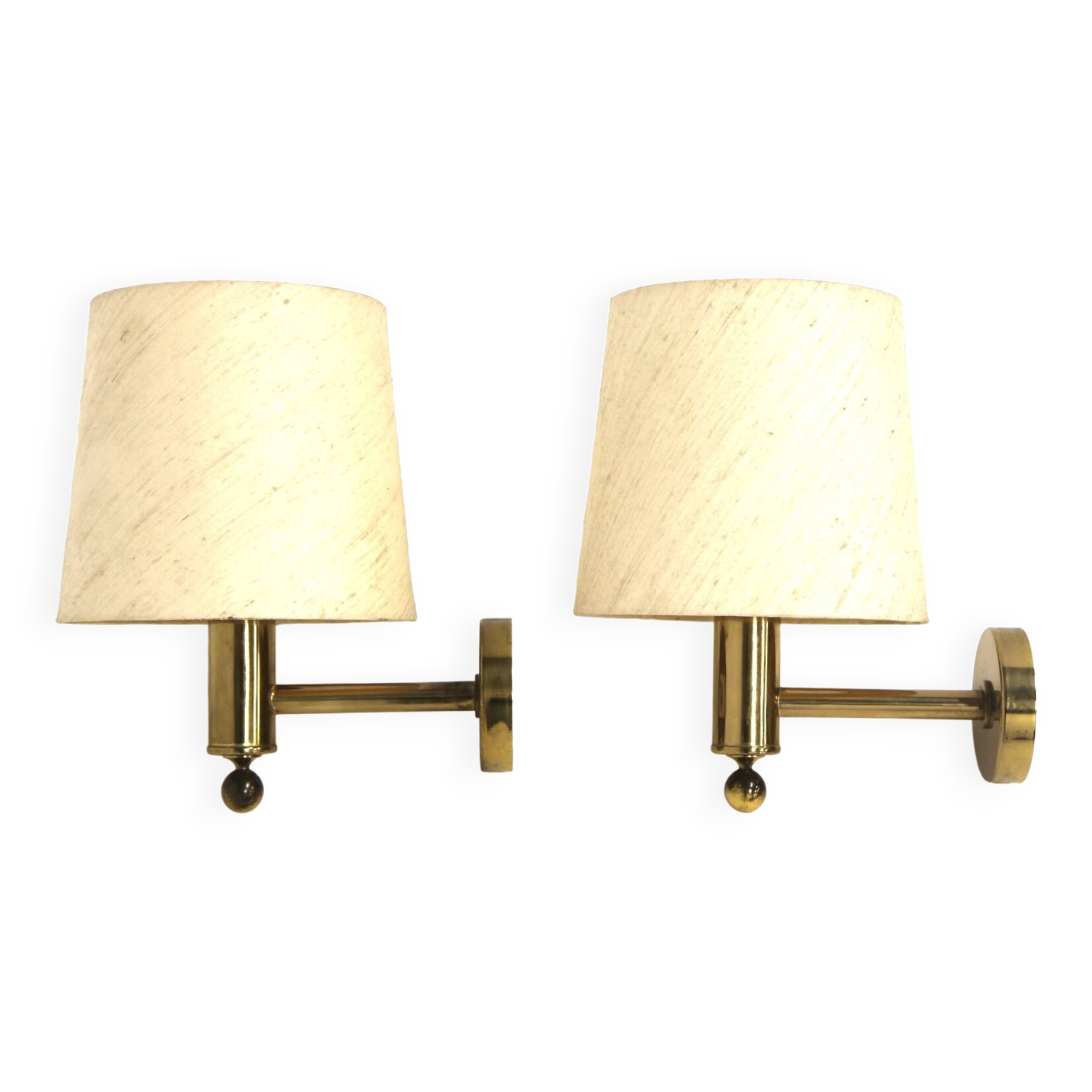 Set of 2 "V-18" metal wall lights, Bergboms, Sweden, 1960