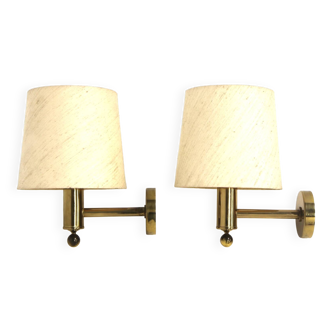 Set of 2 "V-18" metal wall lights, Bergboms, Sweden, 1960