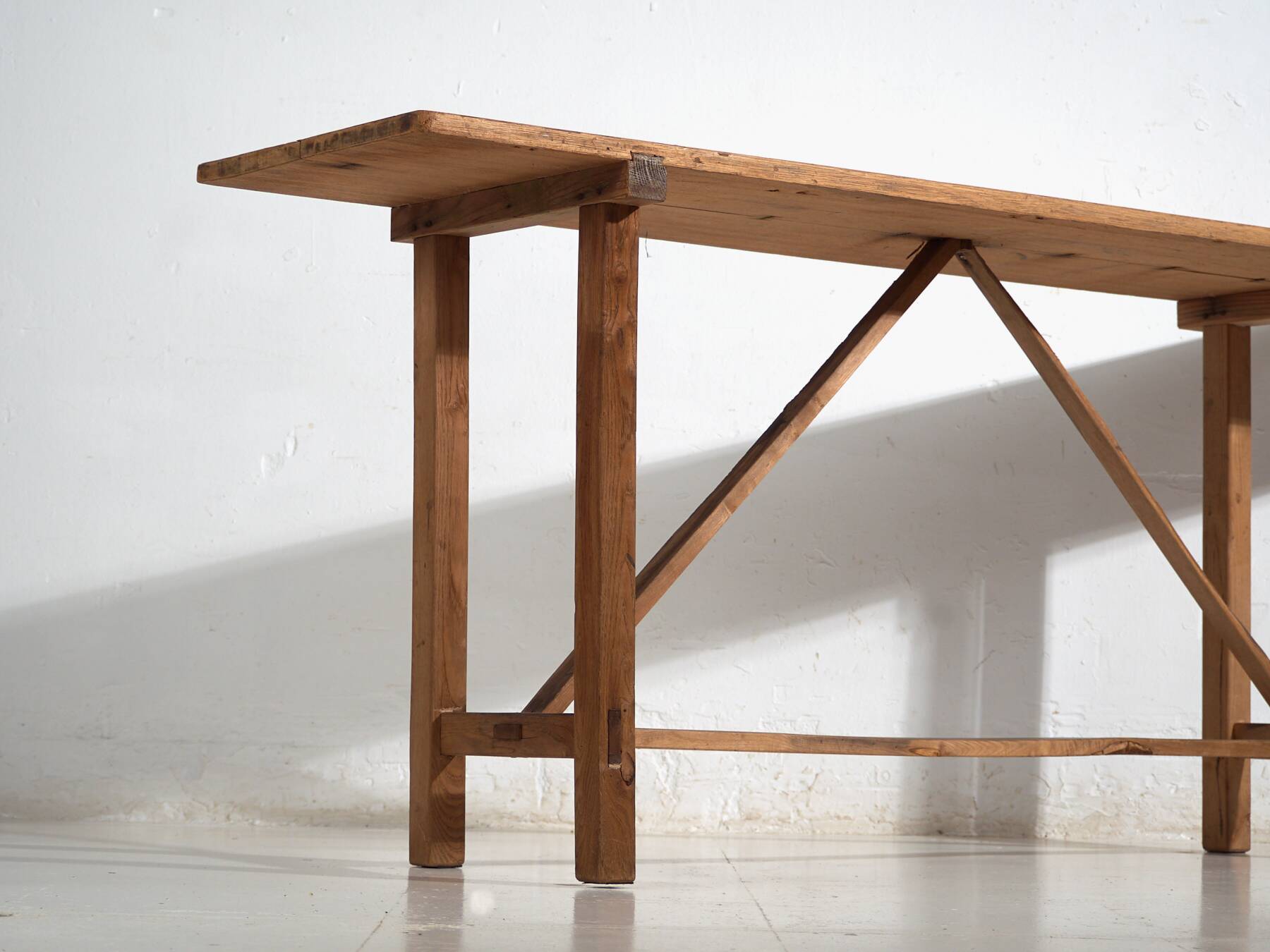 Antique Japanese work table in solid wood – wabi sabi console – Taishō–Showa period (c. 1910–1950)