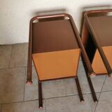 Pair of boarding school bedside tables