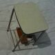 Escabeau de cuisine escamotable bois et formica vintage 60s