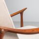 Sculptural Danish lounge chair in teak and fabric Denmark 1960