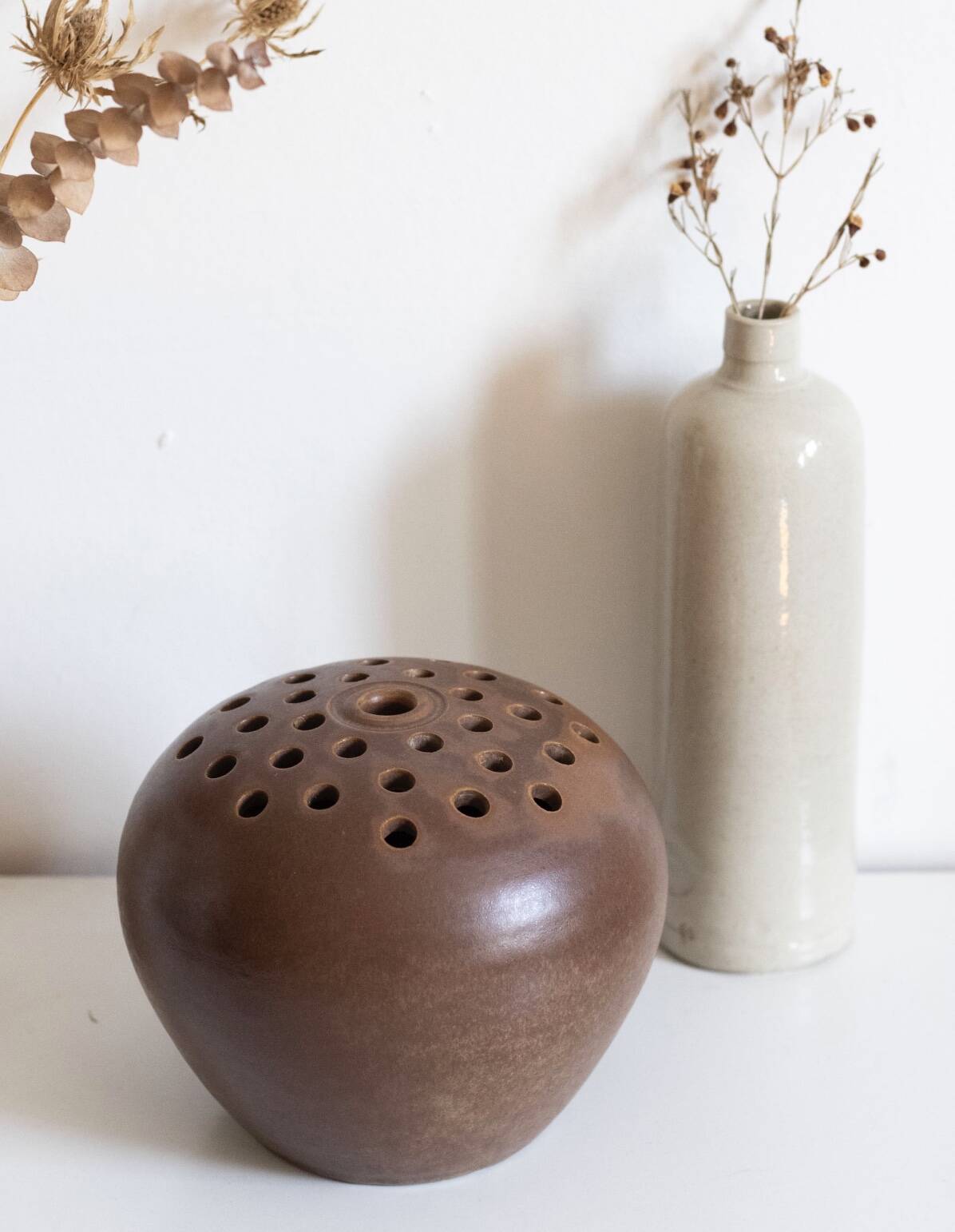 Large vintage signed flower pick