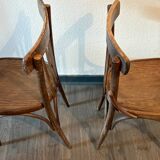Paire de chaises bistrot bois brut