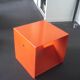 Side table, contemporary bedside table in orange metal