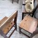 Set of 4 Savoyard pine folk art chairs from the 1950s.
