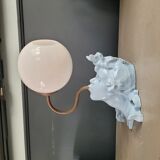 Vintage opaline globe sculptural wall light