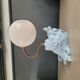 Vintage opaline globe sculptural wall light