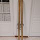 Pair of old skis in wood and zinc 175 cm