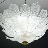 Florence, large size Murano clear transparent vintage glass ceiling light