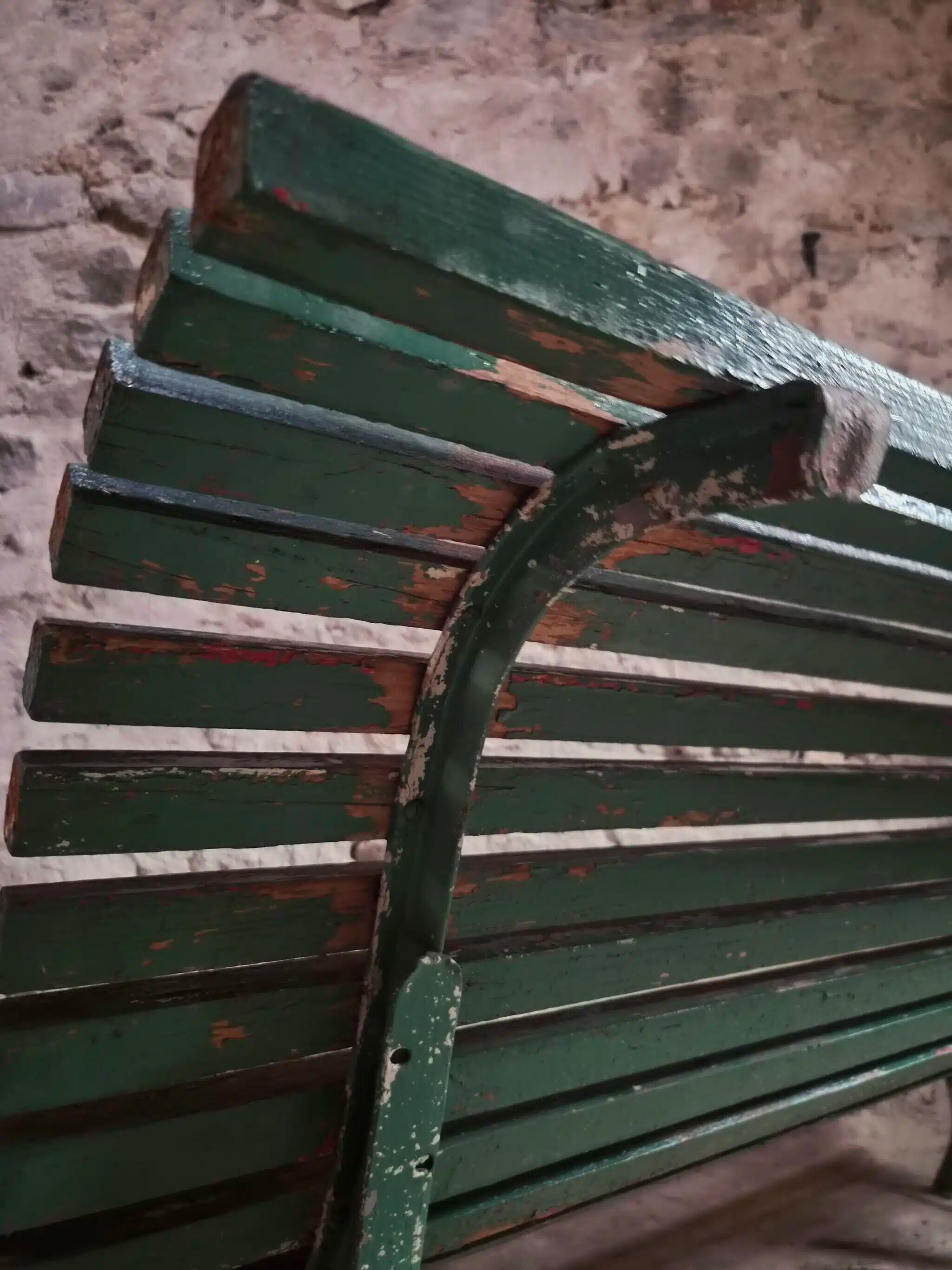 French garden bench in wood and iron, 1950s