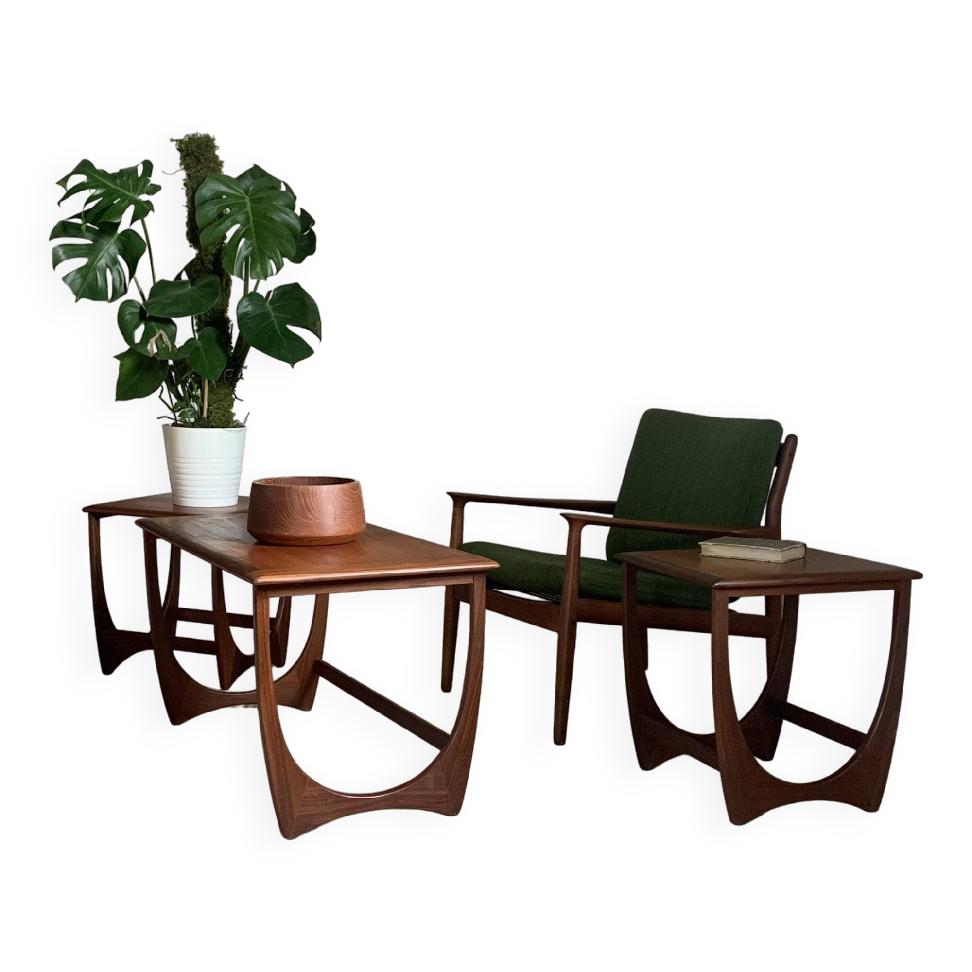 Vintage Scandinavian teak nesting coffee table Astro Victor Wilkins