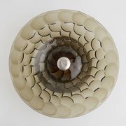Art Deco Glass, wood and Metal Fruit Bowl, France, 1940s