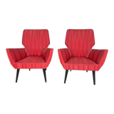 Paire de fauteuils rouges. Italie des années 1950