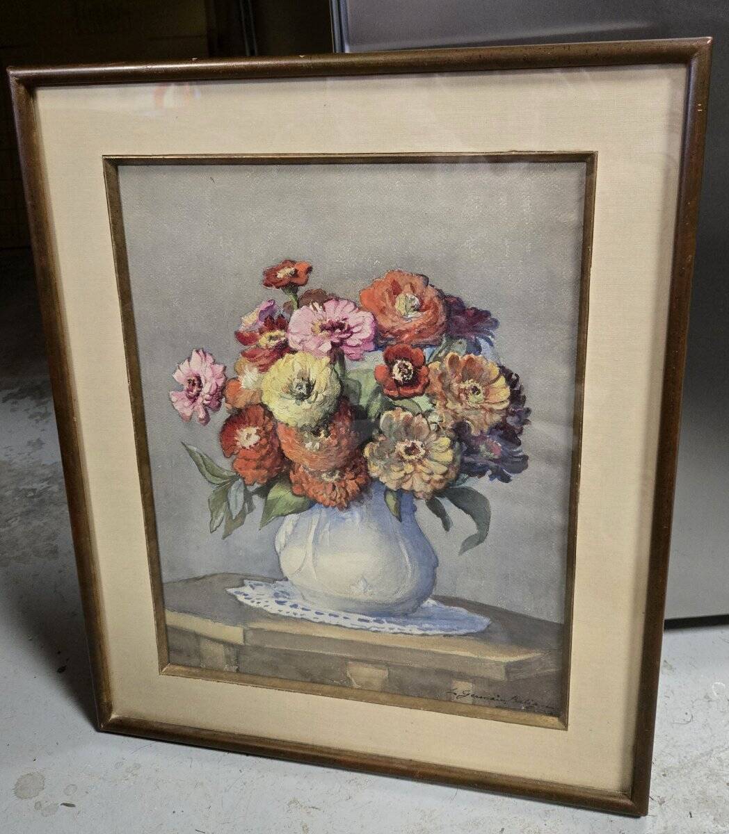 Louis-Germain Baligot (1874-1939) / watercolour of flowers