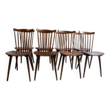 Set of 8 baumann v5 dark beech chairs