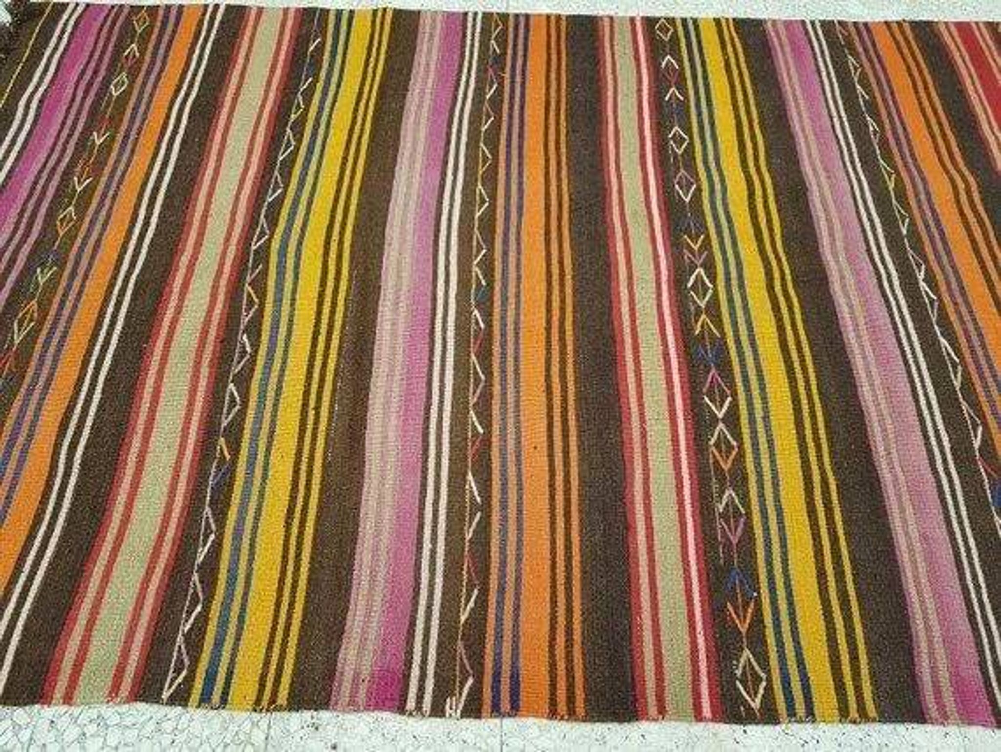 Kilim turc vintage tissé main 152x318 cm